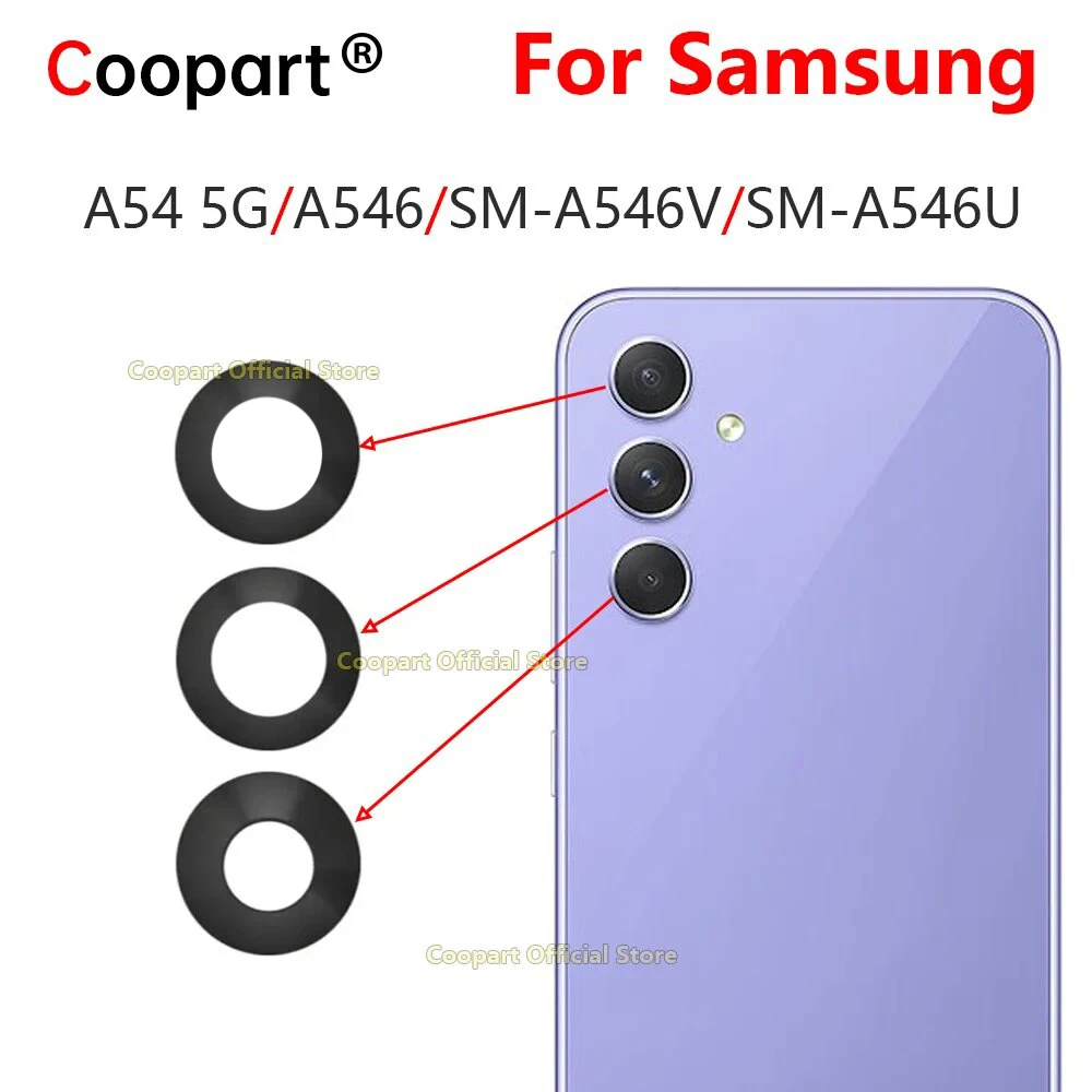 New Rear Back Camera Glass Lens For Samsung Galaxy A54 5G A546 SM-A546V SM-A546U A5460 With Adhesive Sticker