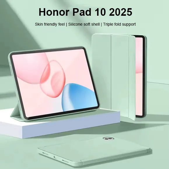 

Мягкий силиконовый кожаный чехол для Honor Pad 10 12,1 дюйма 2025 HEY3-W00 HEY3-W10 Pad 9 X9a v9 11,5 X8a 2024 Auto Wake Sleep