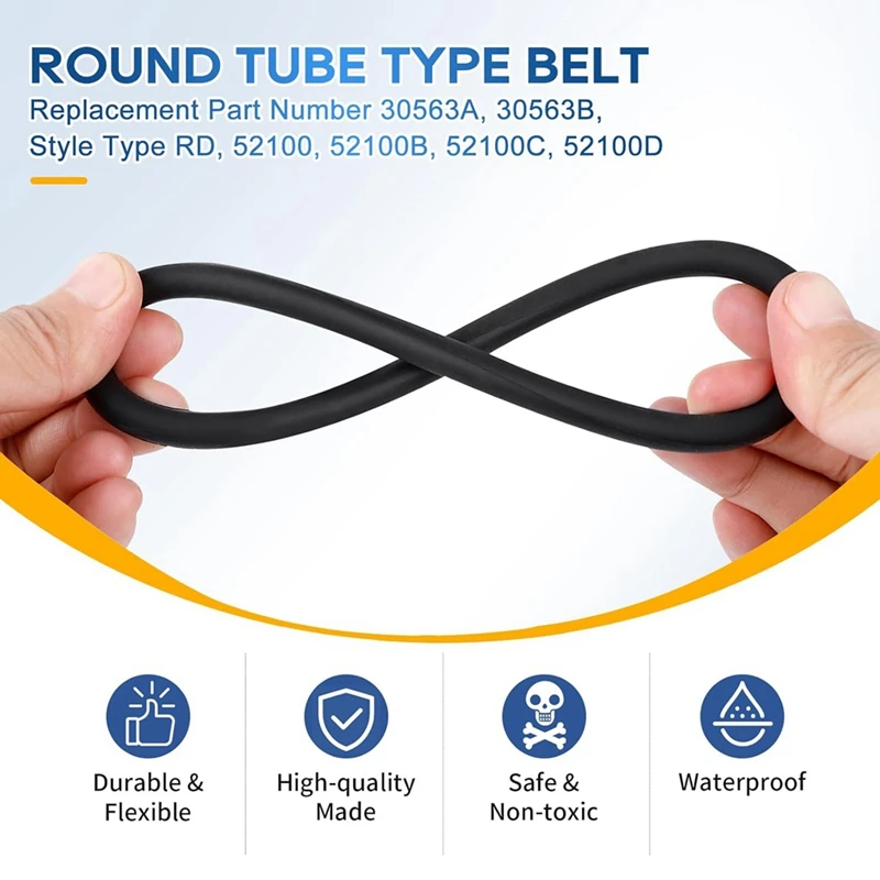 6PCS Vacuum Belt 30563B Round Vacuum Cleaner Belts Upright Vacuum Belt For Sanitaire Eureka Vacuum Cleaner Style RD
