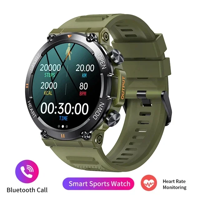 Men's Smartwatch - 1.39-inch Display Heart Rate Monitoring Bluetooth Call Fitness & Sports Waterproof  Military  Style