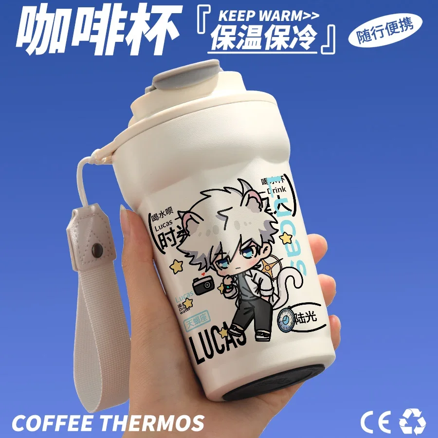 Anime Lucas Charles Link Click Cosplay Insulated Mug Heat Preservation Cup Glass Thermos Water Fans Birthday Halloween Xmas Gift