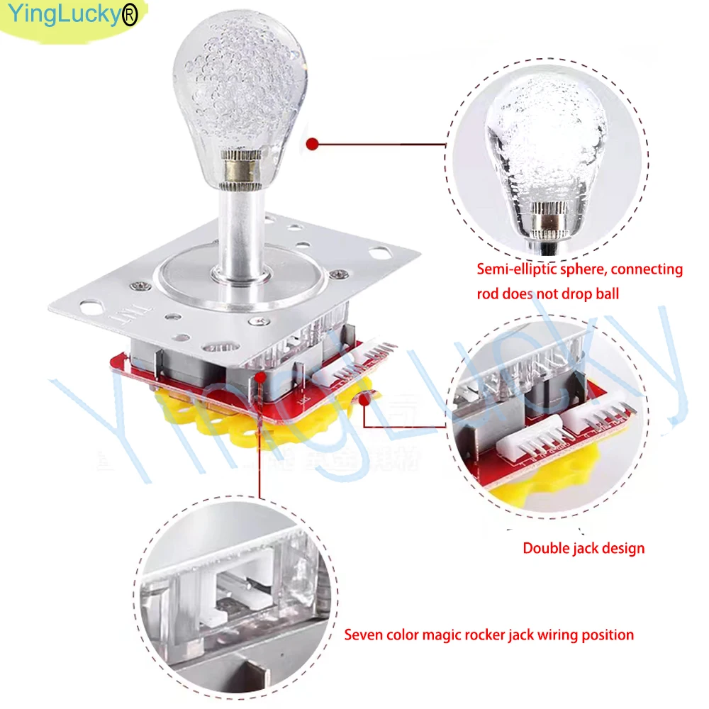 ARCADE 12V LED Joystick Bunte Beleuchtete Licht Umschaltbare Weg Controller Für Arcade Angeln Kran Klaue Spiel Verkaufsautomat – Detail 8
