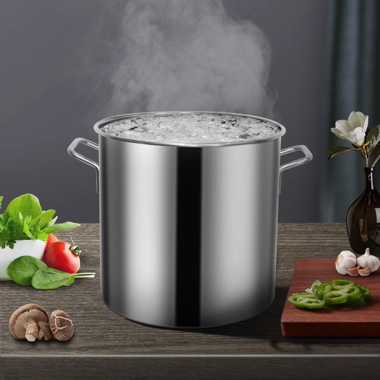 Cater Stew Soup Boiling Pan Composite Bottom Stockpot Oil Bucket Rice Bucket Boiling Multipurpose Cooking Pot for Household