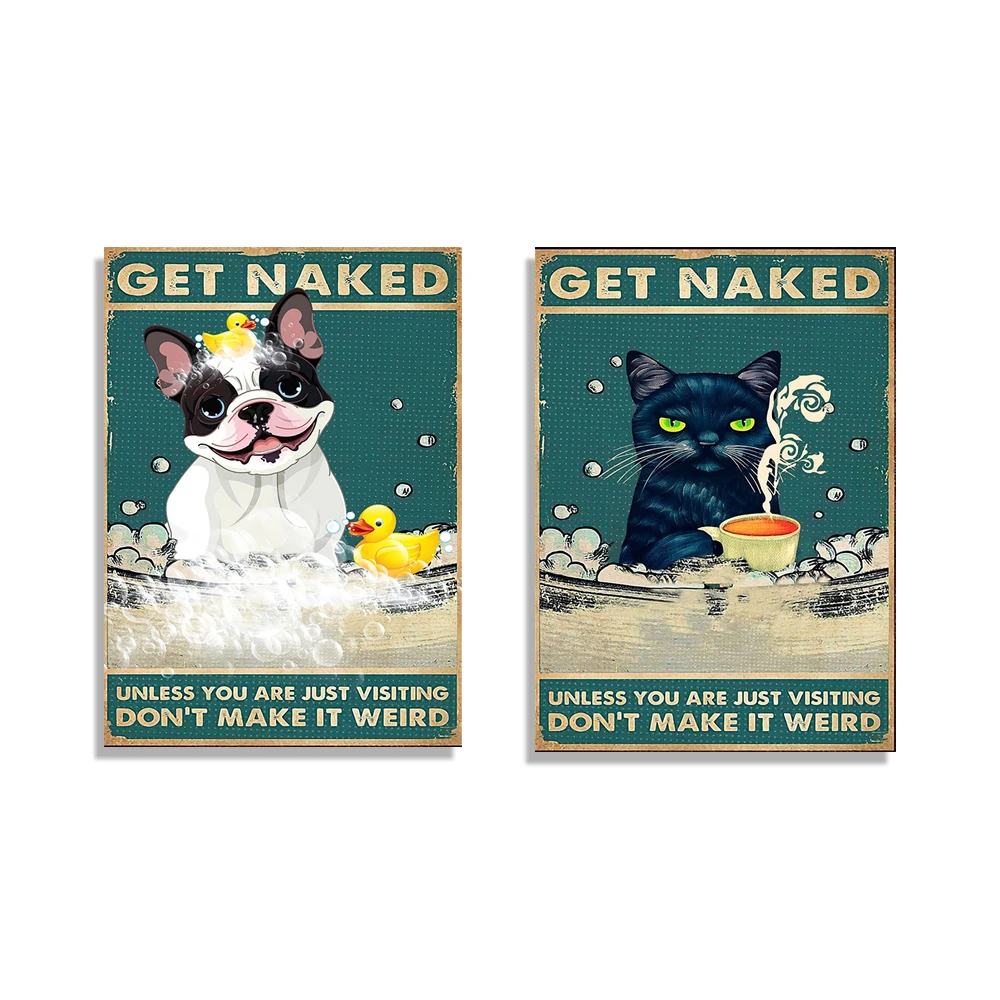 french bulldog, black cat coffee poster, don't make it weird unless you're just visiting poster, fun bathroom decor gift