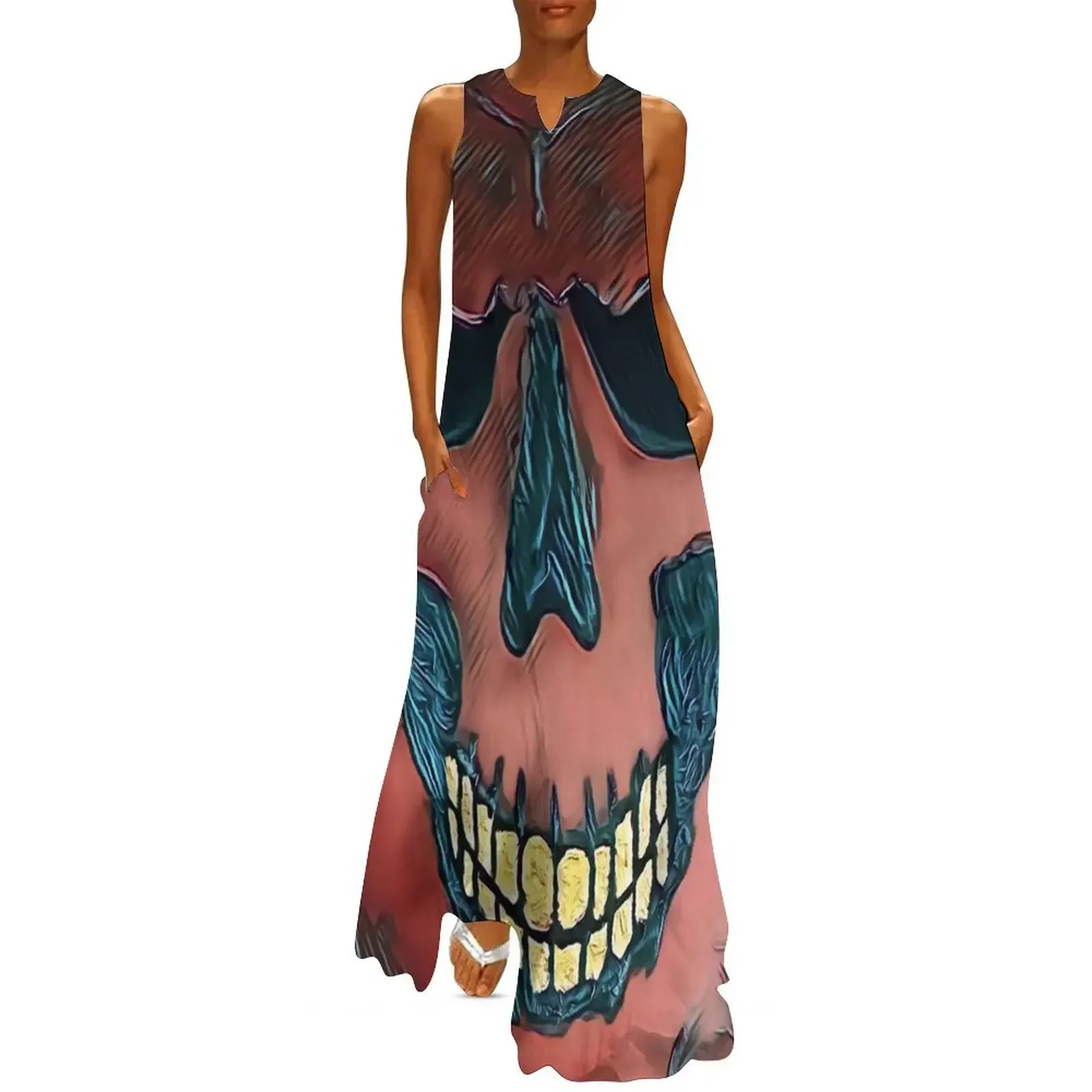 

Skull Red Long Dress wedding dresses for parties women's elegant loose dresses wedding dresses for woman Evening Dress