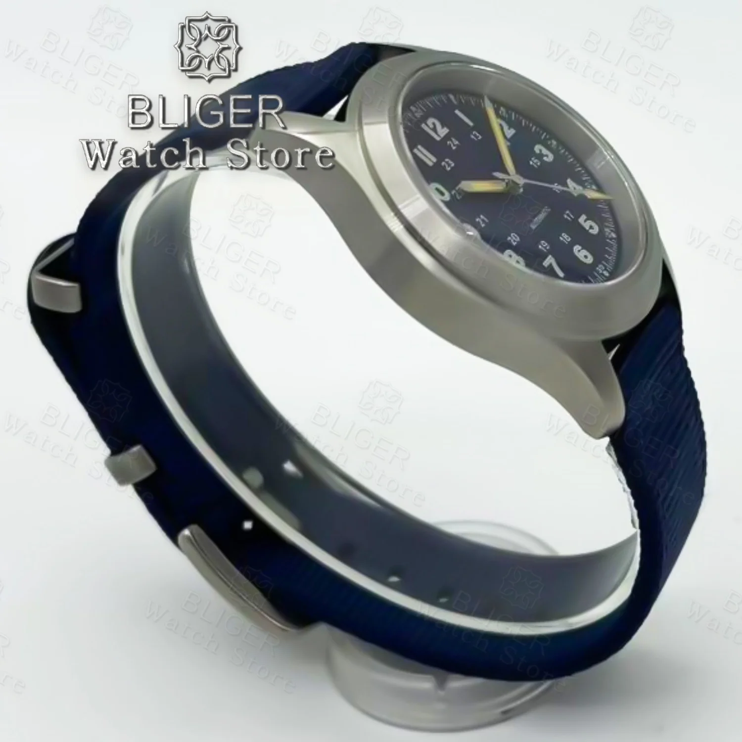 BLIGER 36 ミリメートル 39 ミリメートル 20BAR ダイブパイロットメンズ自動スチール時計 NH35 PT5000 機械式腕時計サファイアガラスグリーン夜光