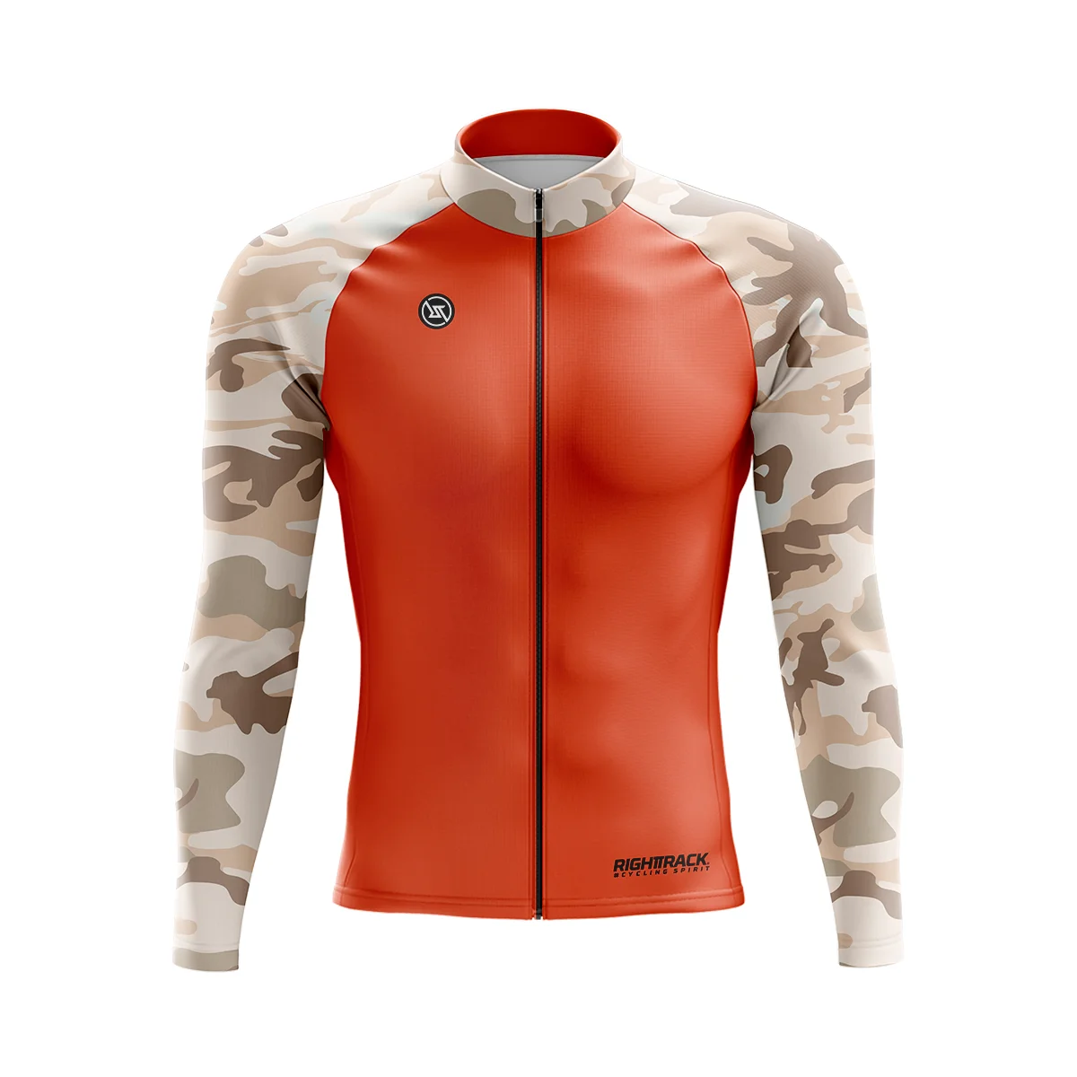 Winter Cycling Jersey Men\'s Long Sleeve Camo Cycle Clothes Spring & Autumn Mesh/Fleece Thermal RIGHTTRACK Top MTB Bike Clothing