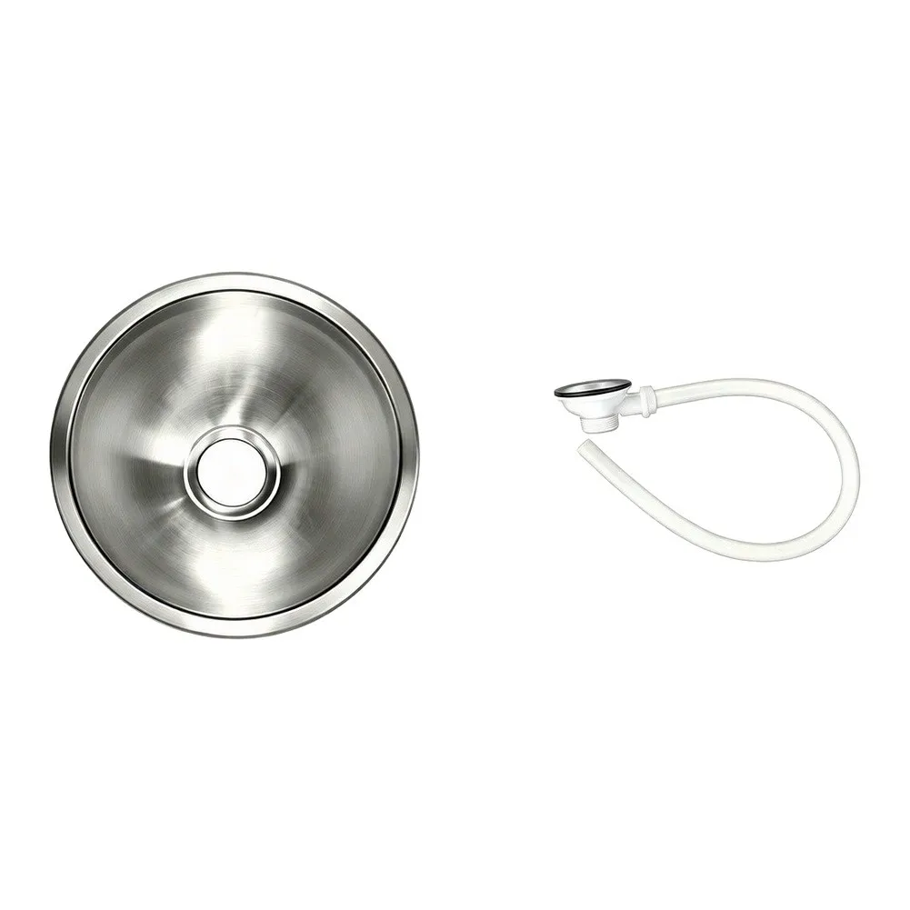 10.43 Inch Round Stainless Steel Sink 50mm Drain For Camper Car Boat Yacht For Rv Space Saving Round For Rv Sink