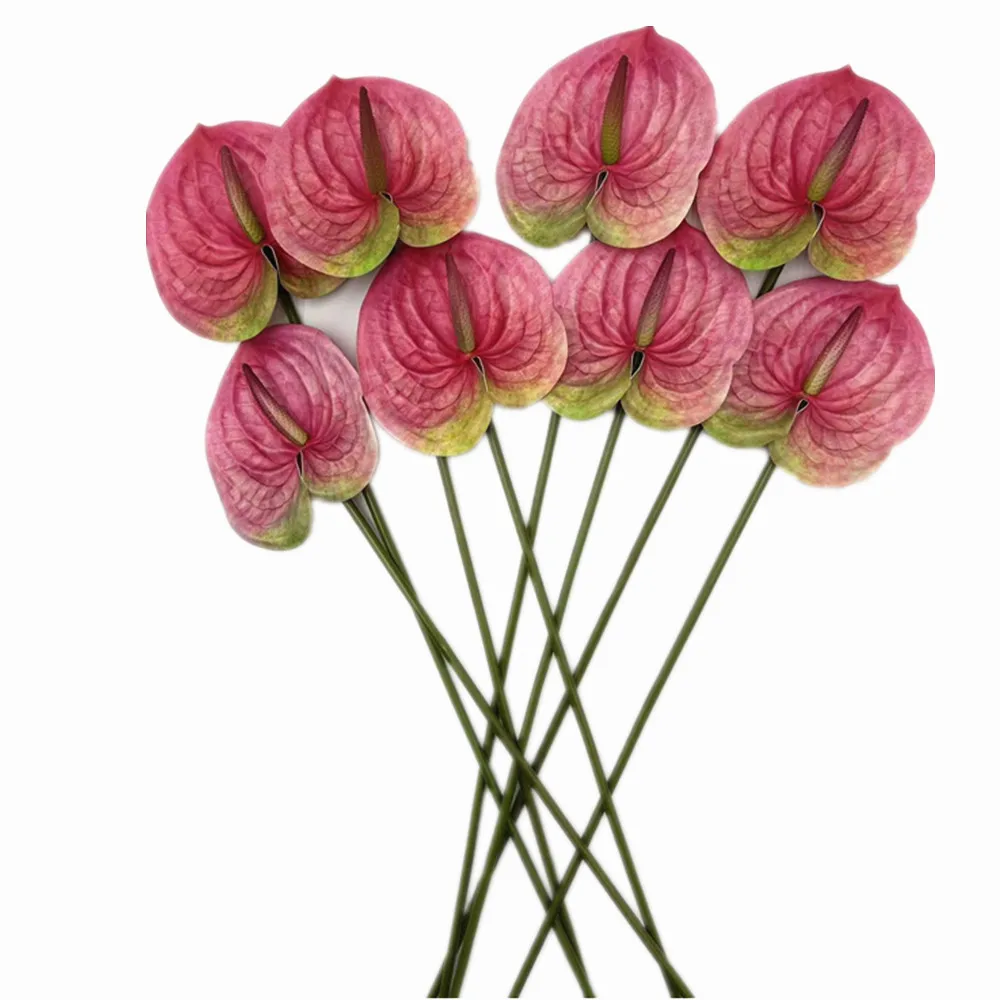 

Искусственная ветка антуриума Real Touch из полиуретана, 8 шт., высокое качество, головка 14 см, для рождественских композиций