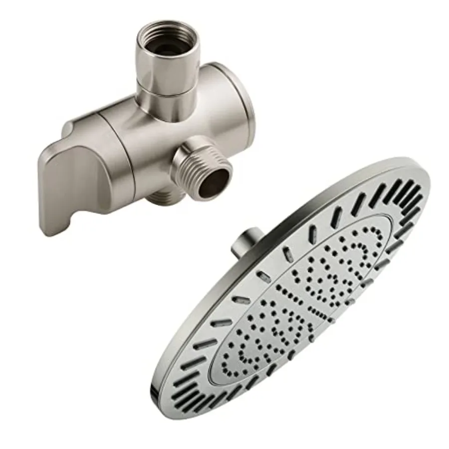 

Rain Shower Head with Shower Arm Diverter Valve Brushed Nickel