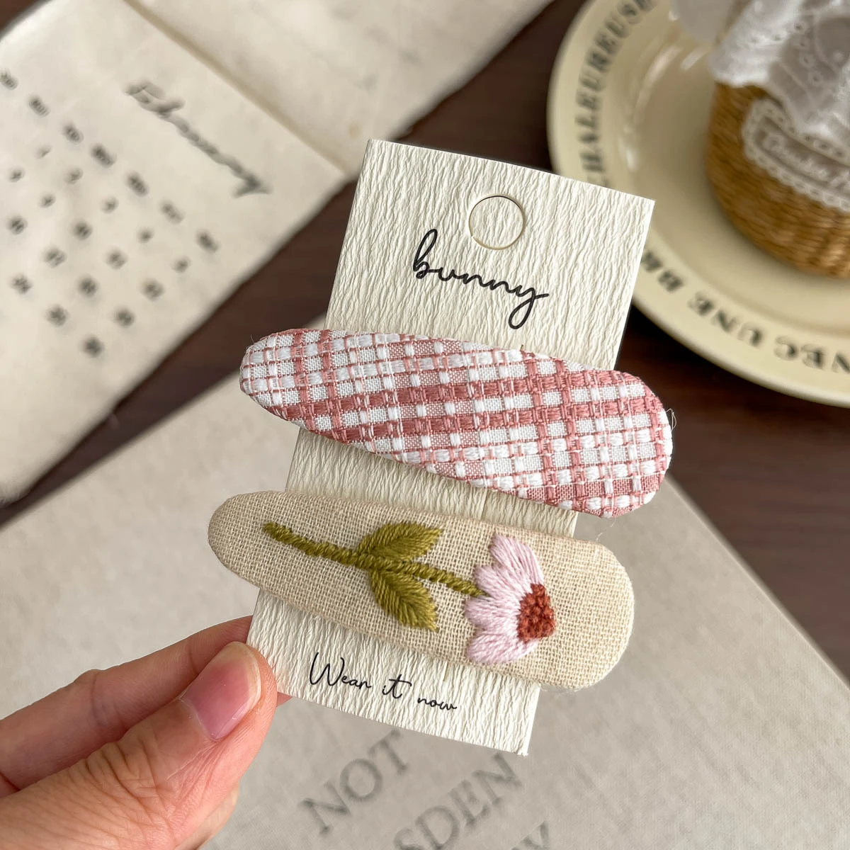 New Versatile Side Hairpin Broken Hair Bb Clip Female Embroidery Flower Children's Hairpin Sweet