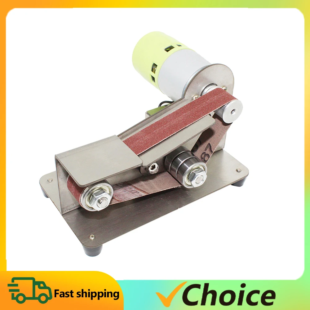 Mini levigatrice a nastro da 100 W Affilatrice per coltelli ad angolo fisso da 15 gradi 7 marce
