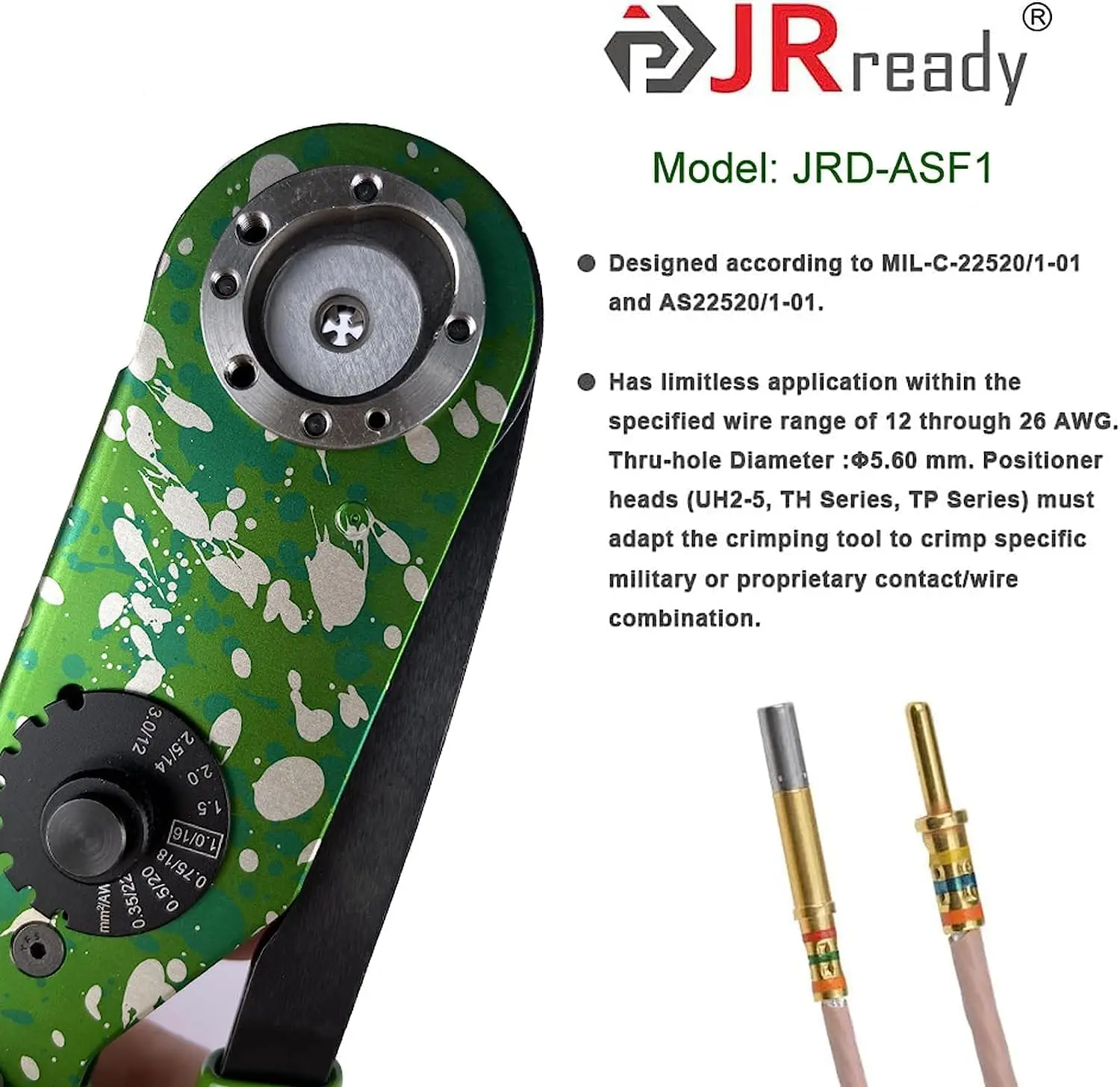 JRready M22520/1-01 Crimp Tool Kit ST2167,NEW-ASF1G Crimping Tool with PH104 Turret Head and Adjustment Positioner UF2-5