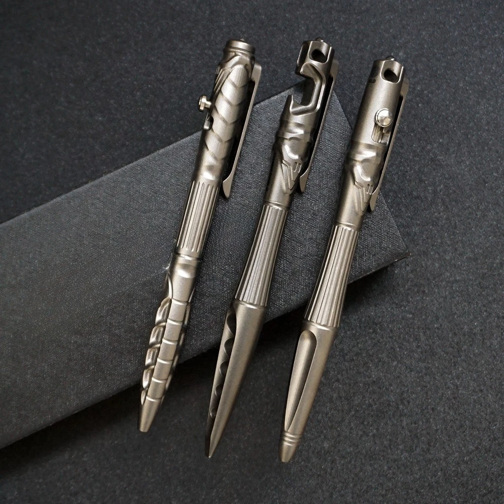 Titanium Tactical Pen Shaped Crowbar Multifunctional Screw Wrench Camping Bottle Opener Defense Pen