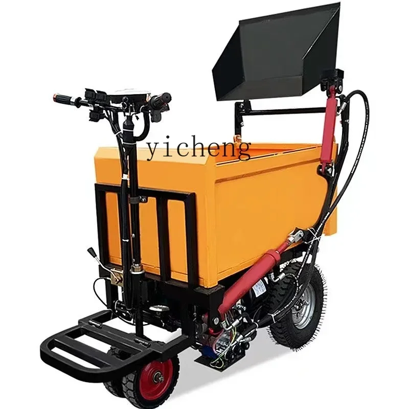 ZK self-loading and self-unloading  truck construction  electric three-wheeled dump truck can enter the elevator gray bucket car