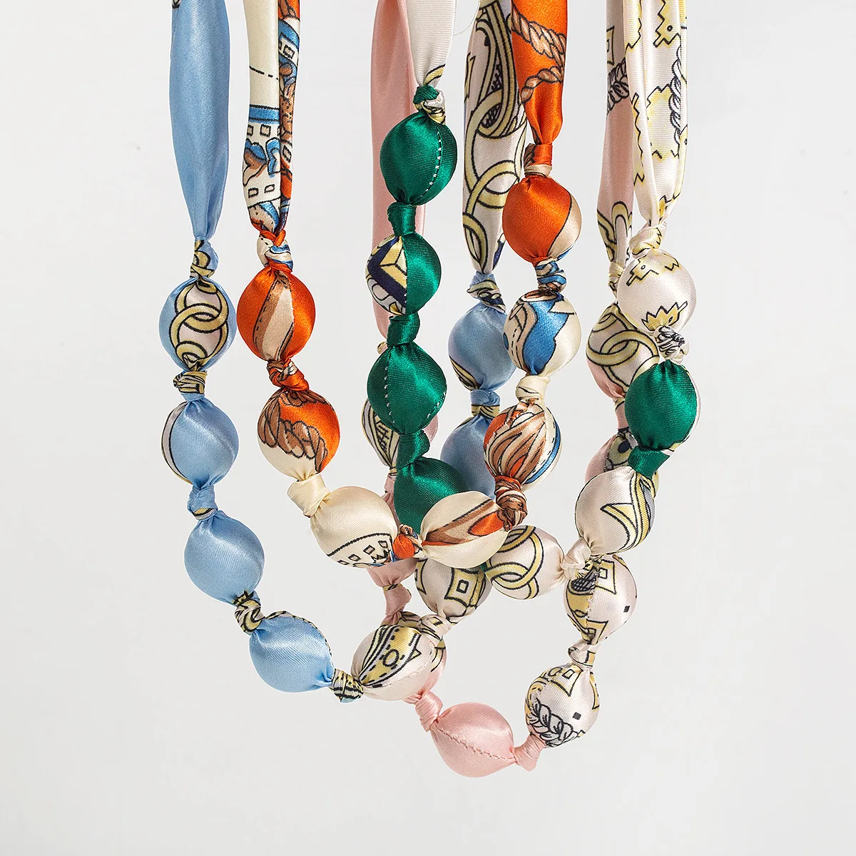 Artistic Abstract Pattern Wrapped Bubble Sphere Dynamic Knotted Rope Statement Bib Neckpiece Eclectic Creative Styling Accessory
