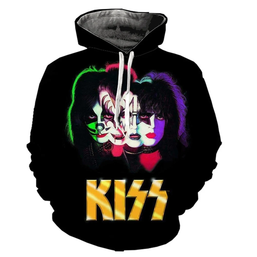 Hoodies Rock Singer Kiss Band 3d Print Sweatshirts Men Women Hooded Oversized Hoodie Fashion Kids Pullover Sweatshirts Clothing