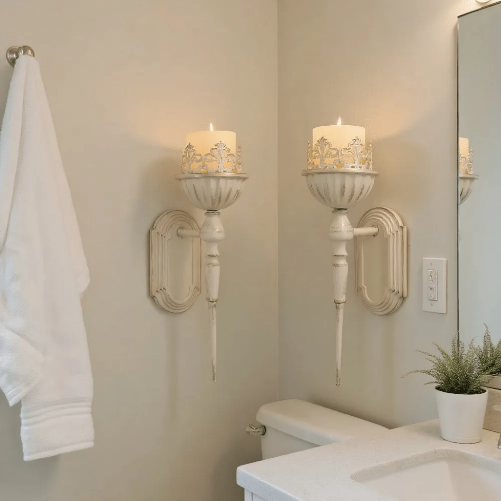 

Винтажные подсвечники в форме факелов из кованого железа, настенные, для декора комнаты, украшения для дома и ванной, подарки