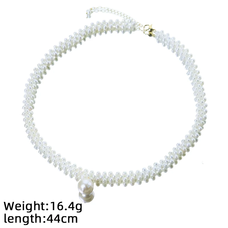 

Natural Pearl Weaving Necklace Handmade Luxury Design Classic Necklace Banquet Wedding Women's Jewelry GN0863