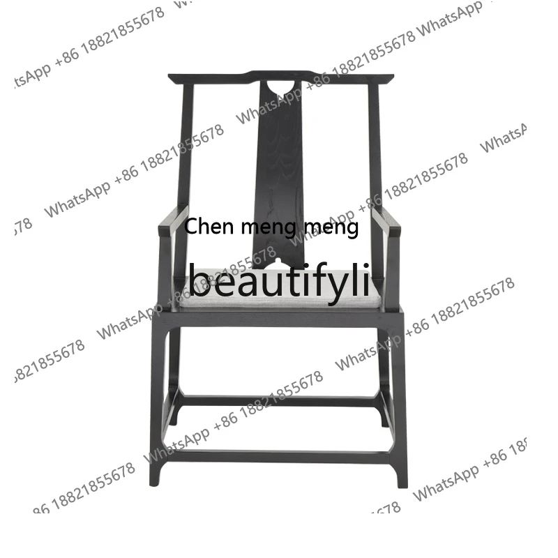 New Chinese Taishi Chair Solid Wood Ash Wood Tea Chair Antique Tea Drinking High-end Master Chair