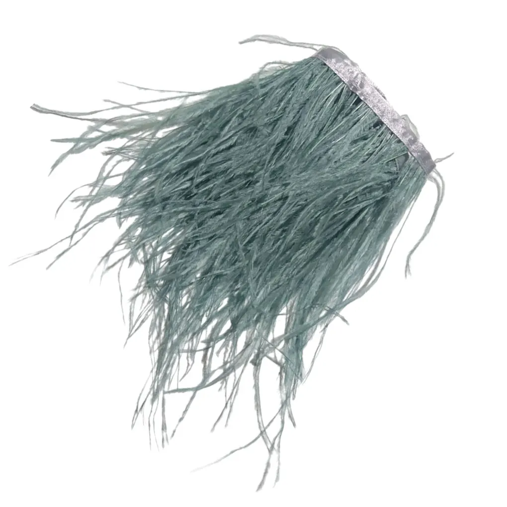 1 Yard Dyed Ostrich Feather Fringe Trim Ribbon Embellishment