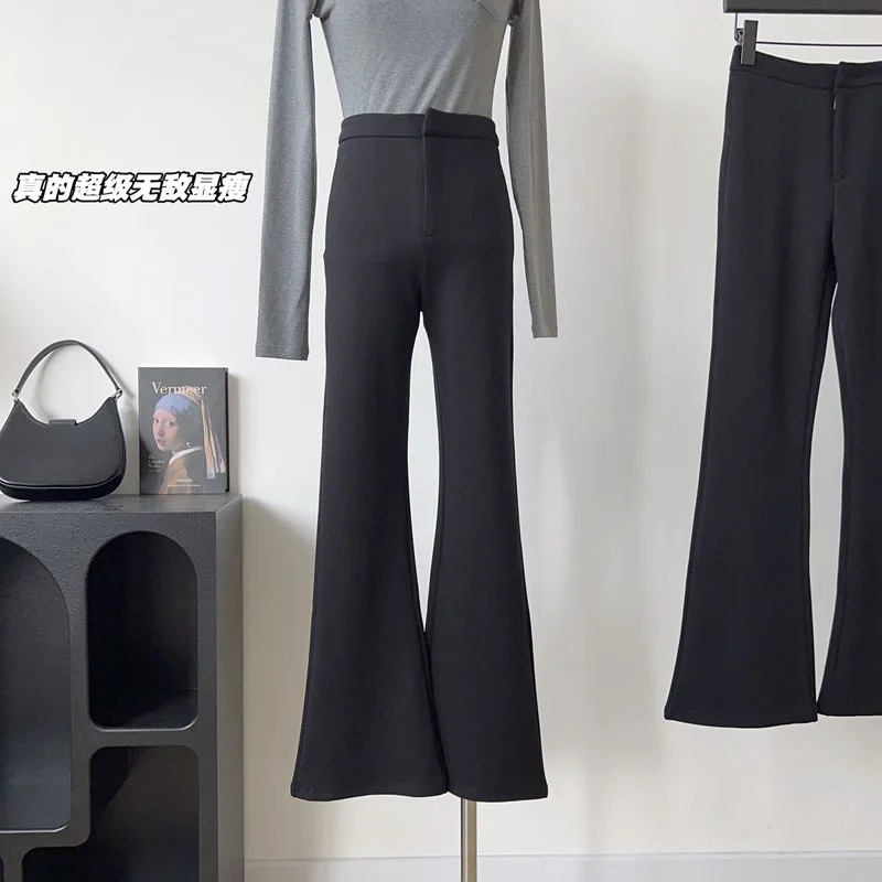 

Woman's Sexy Horseshoe Pants Black Slim-fit Flared Pants Women Fashion Women's Aesthetic Casual Mom Trousers