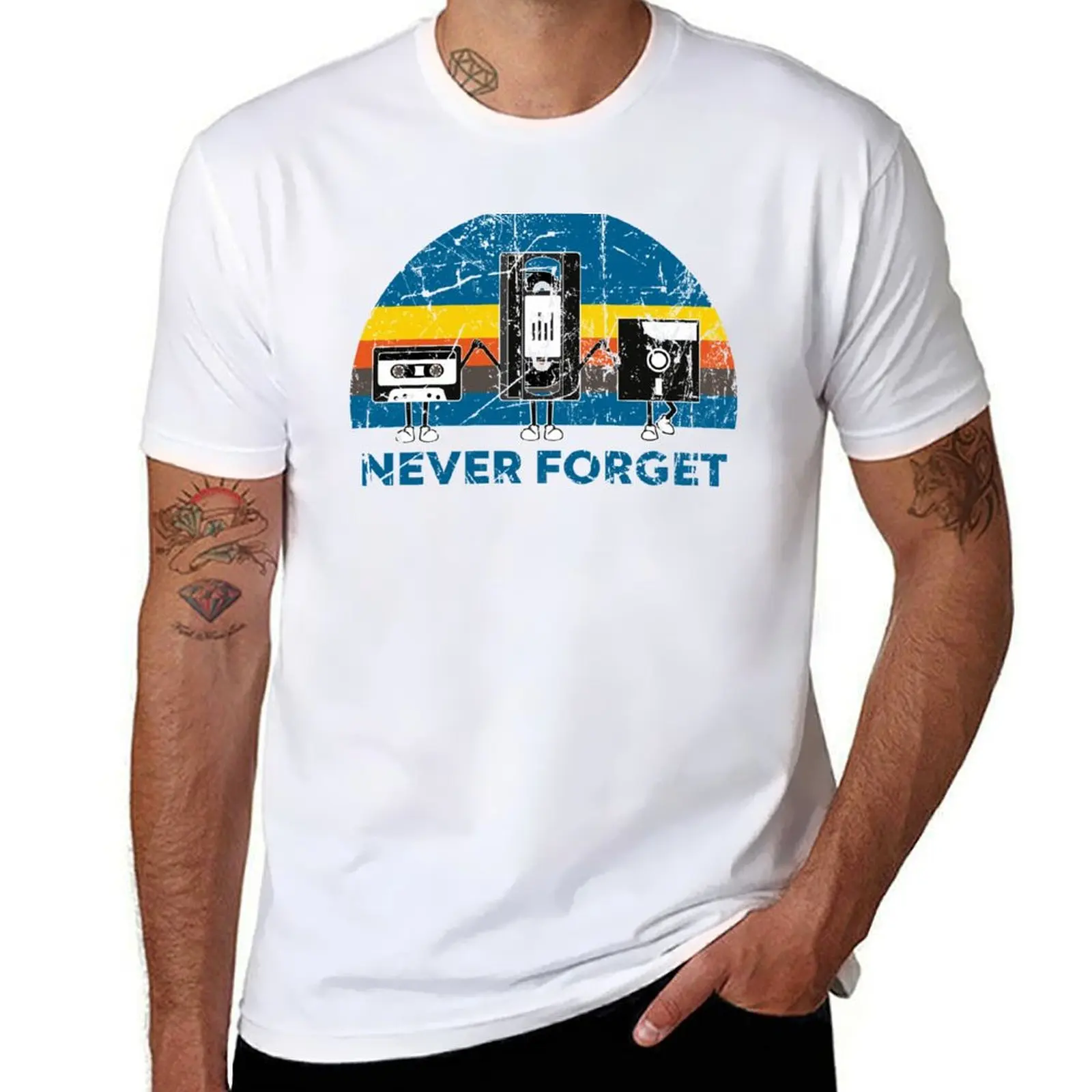 

Never Forget | Vintage Retro Graphic Design | Computer Floppy Disks Cassette | Cool Gifts T-Shirt mens graphic t shirts T-Shirt