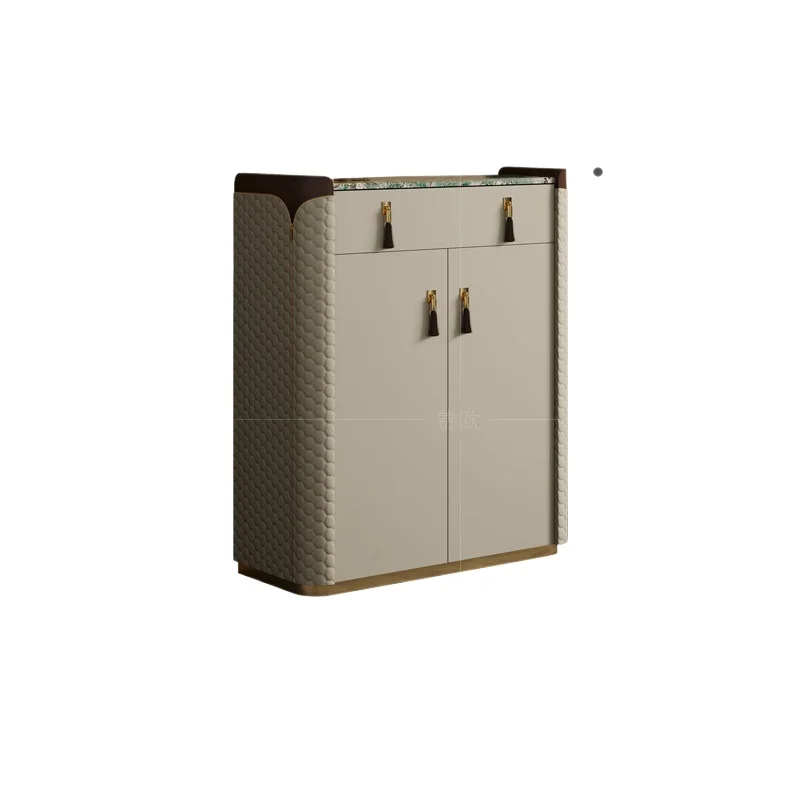 LMM light luxury shoe cabinet household foyer storage shoe rack post-modern marble small apartment entrance cabinet