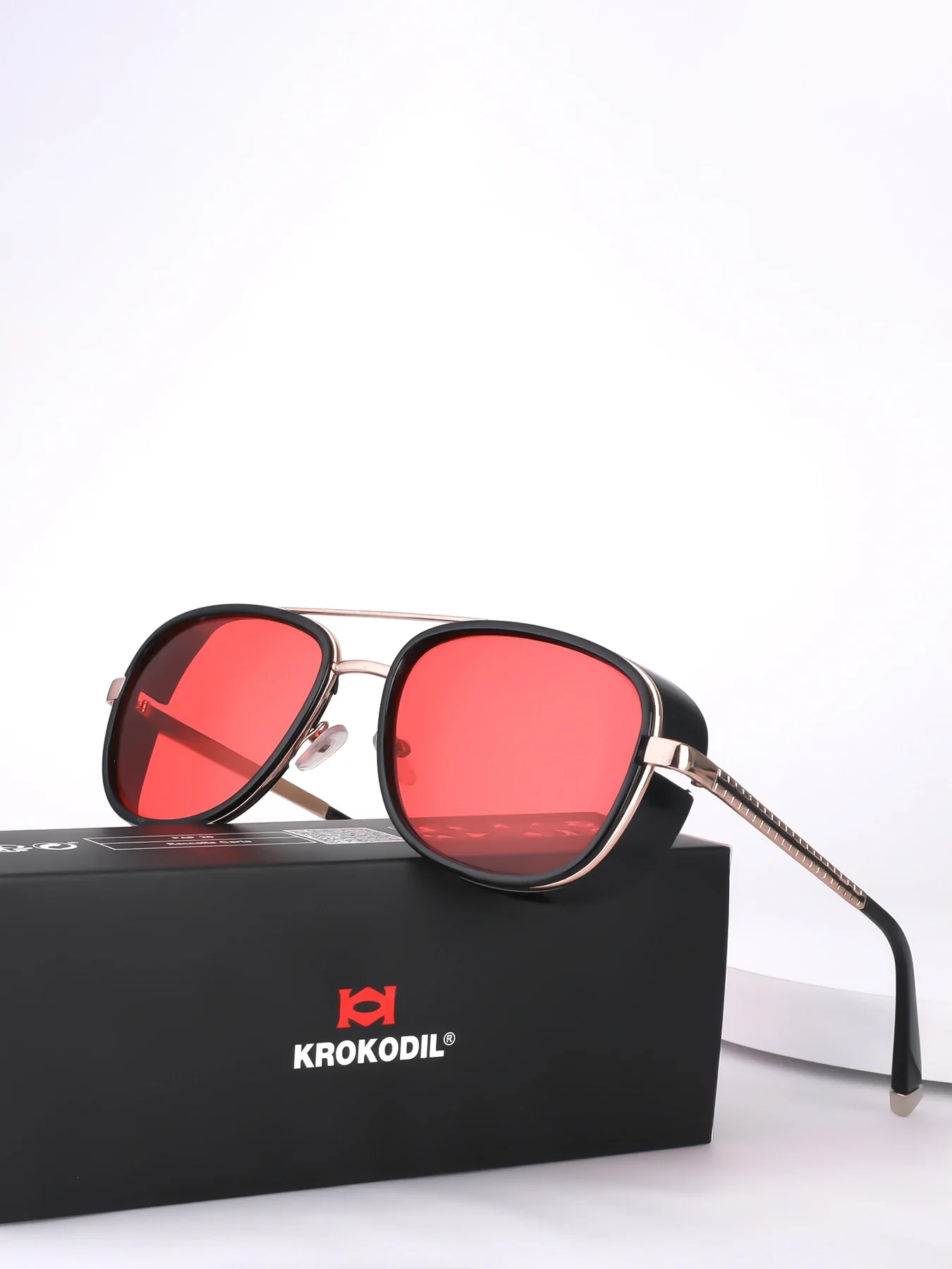 

Tony Stark Sunglasses Man Woman Steampunk Sun Glasses Male Vintage Gradient Red Sunglass UV400