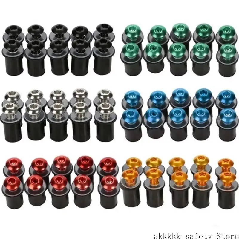 

XXFF 10pcs Windshield Mounting Fastener Motorbike Accessories Universal Motorcycle M5x16mm Windscreen Screw Bolts