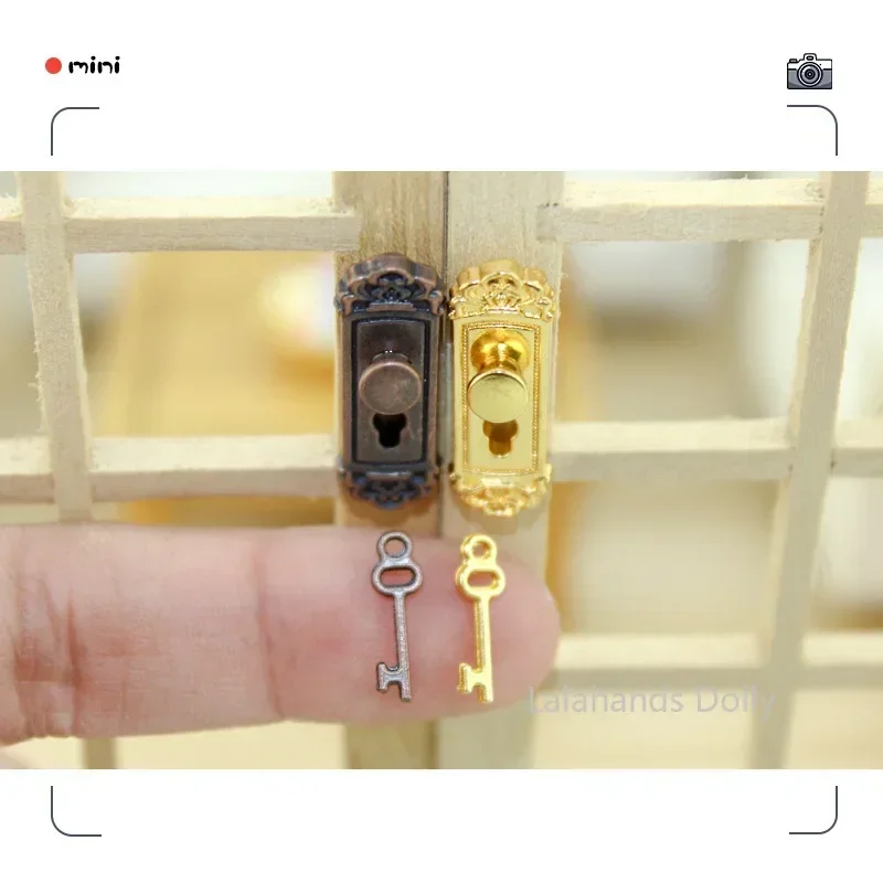 1:12 OB11Dollhouse Mini Decoration Retro Door Lock Mini Food Play Scene Model Accessories