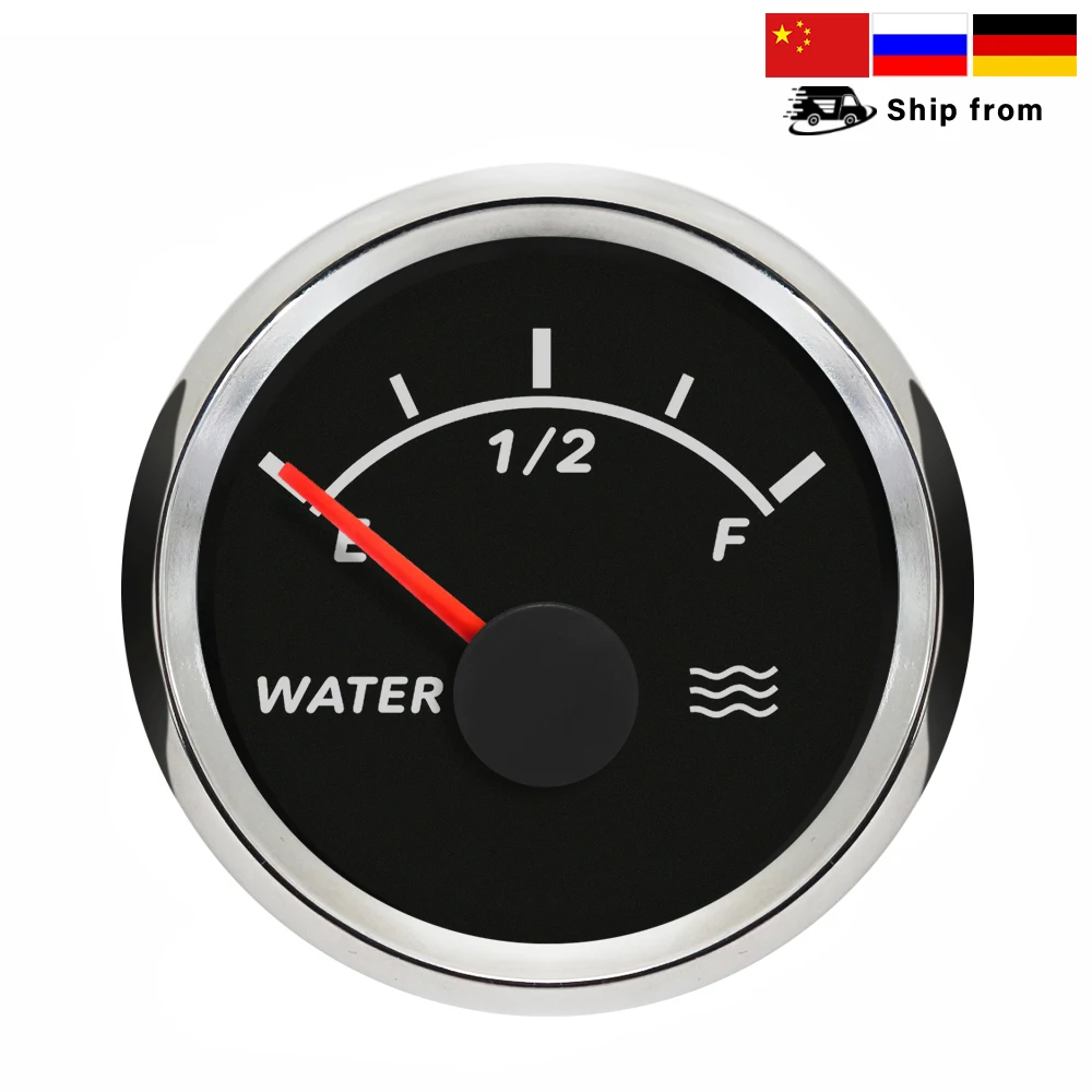 Waterproof Universal 52mm Water Level Gauge Meter 0-190ohm 240-33ohm with Red Backlight for Car Boat 9-32V