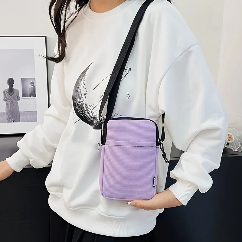 Neue Mode Einfache Casual Schulter Messenger Tasche, Frauen Tragbare Handy Tasche, Vertikale Münze Schlüssel Bank Karte Schulter Tasche – Detail 10