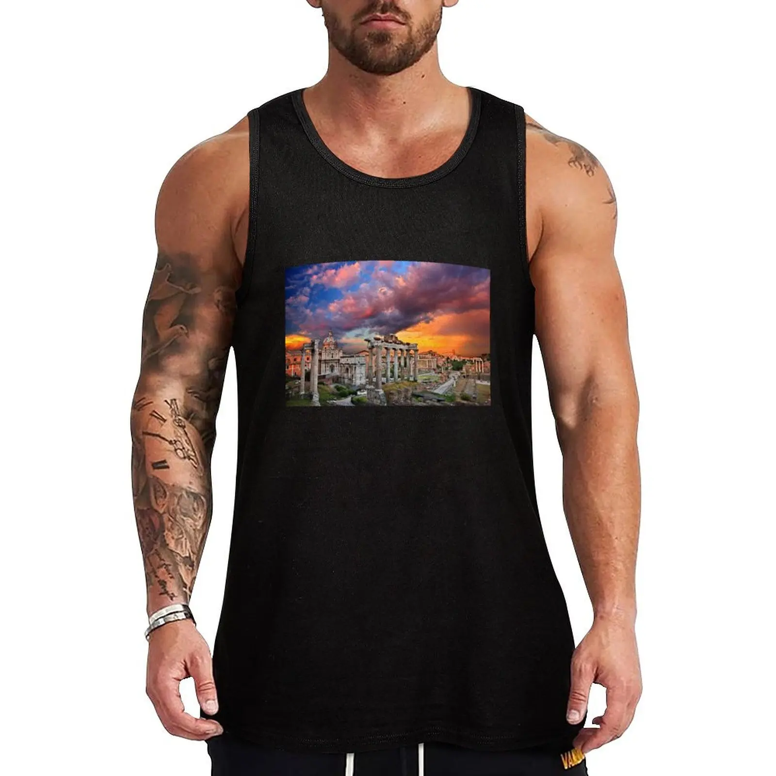 

The Ancient Roman Forum Tank Top Men's vest quick-drying t-shirt Bodybuilding shirt gym clothes man fitness