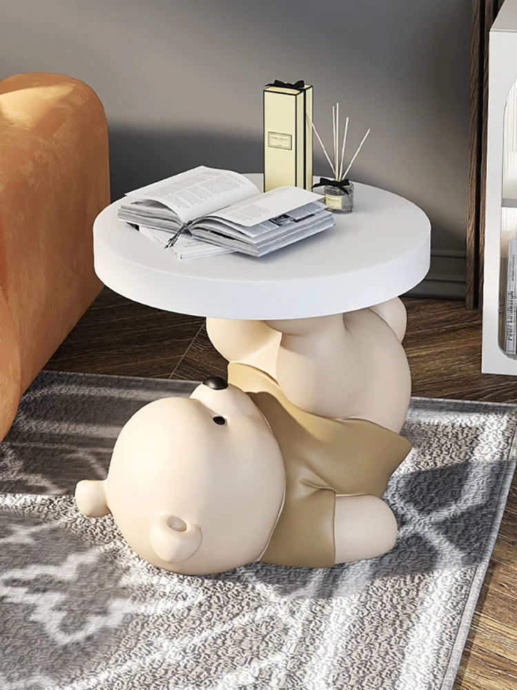 Home Decor Vigorous Bear Statue Side Table Nordic Living Room Animal Coffee Table Sofa Corner Table Room Decor Bedside Cupboard