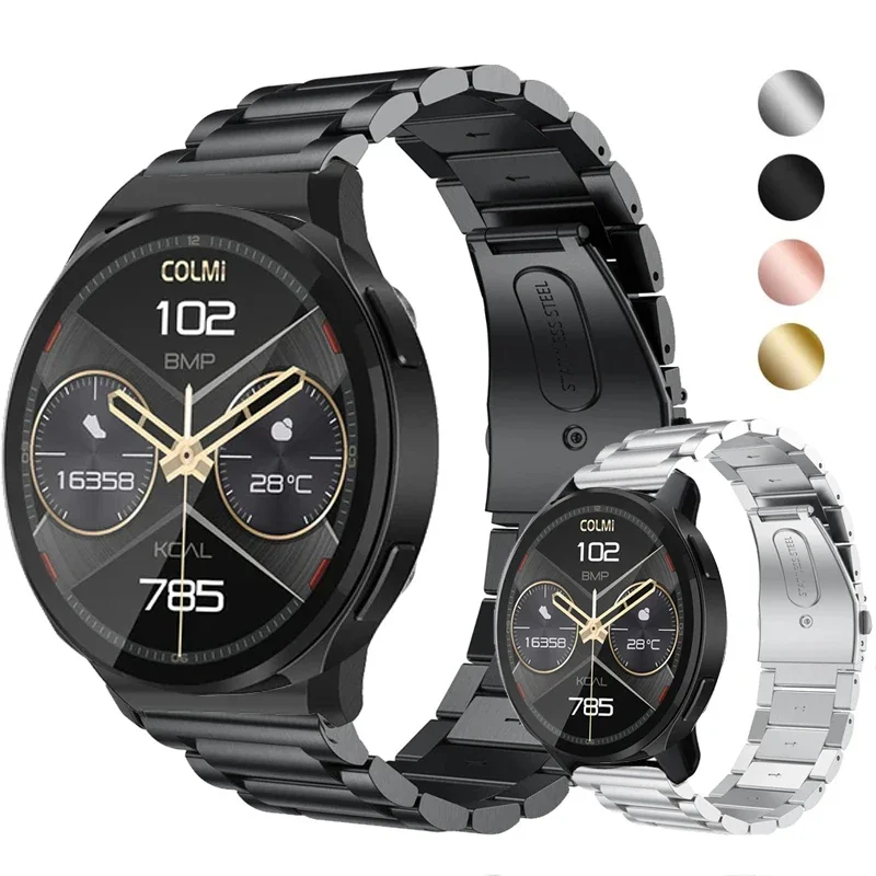 20mm Watch Bracelet Strap For COLMI i28 Ultra Smartwatch Stainless Steel Band For COLMI i28 Ultra Metal Correa Wristband Belt