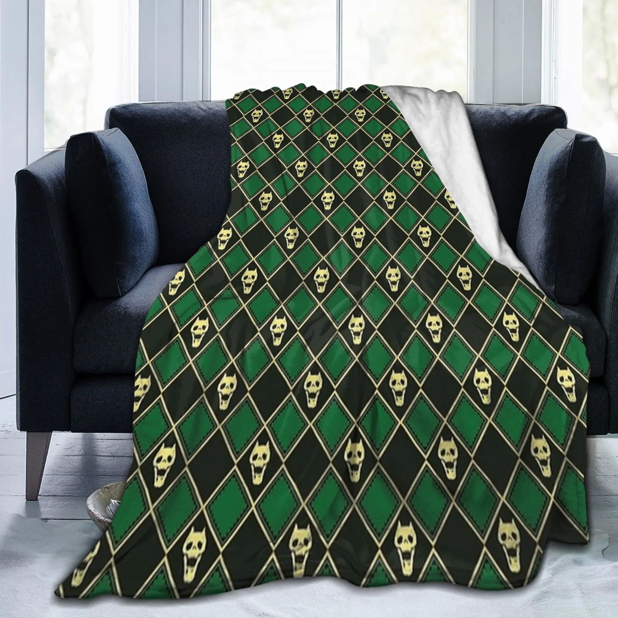 JOJOs Bizarre Adventure Blanket Fleece Summer Air Conditioning Multi-function Thin Throw Blankets for Sofa Plush Thin Quilt