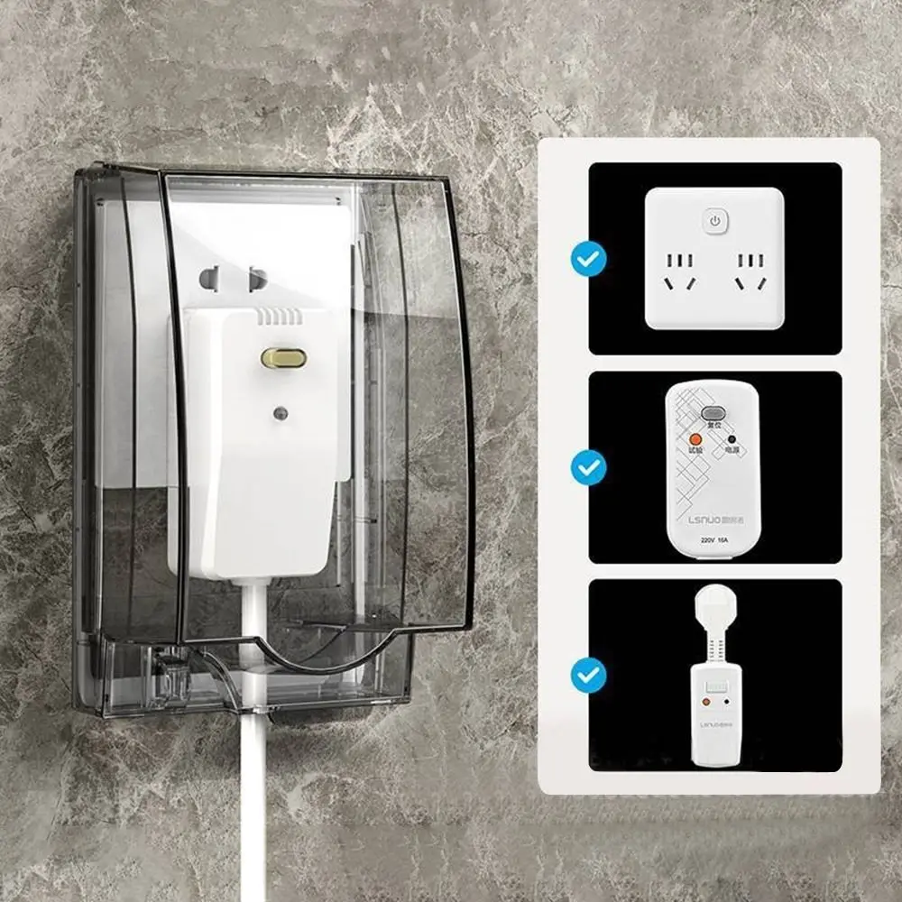 Portable 86 Type Switch Protective Cover Transparent Self-Adhesive Socket Protector Power Outlet Splash-Proof Plug Box for Home
