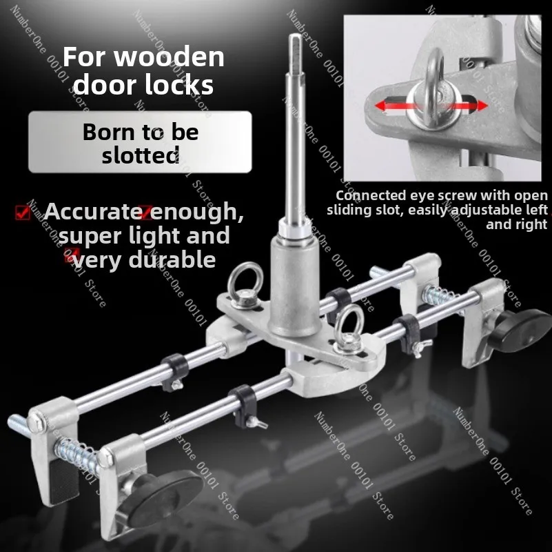 Solid Wood Door Lock Installation Tool Set, Hole Opener & Slotting Machine for Quick Woodworking, Jig Kit
