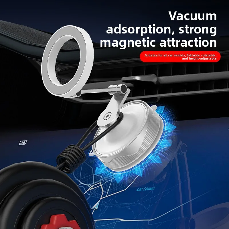 Magnetic Vacuum Suction Car Phone Holder Foldable 360° Adjustable Dashboard Mount for iPhone Samsung