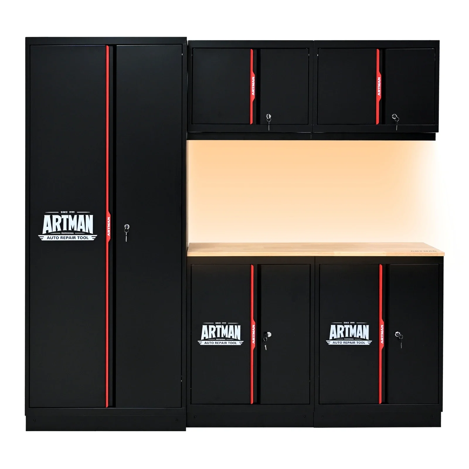 

Steel Filing Cabinet With Compartments For Office Use, Storage, File Storage, Archives, And High and Low Cabinets--Black&Red