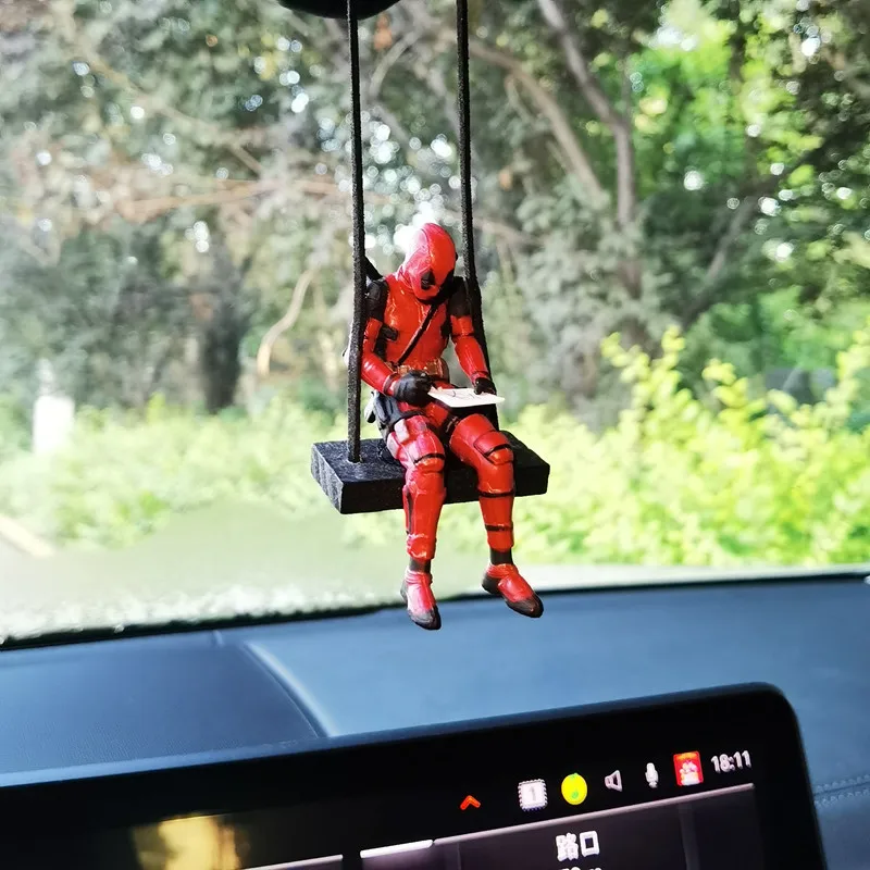 New Deadpool Car Pendant Deadpool Read A Book SUCK IT Car Pendant Interior Accessories Mini Model kids Toys Action Figures