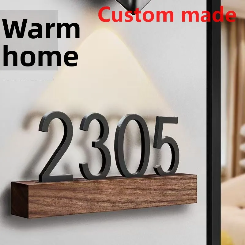 Customized house number plates for home hotel residential rooms digital prompt house number identification plates