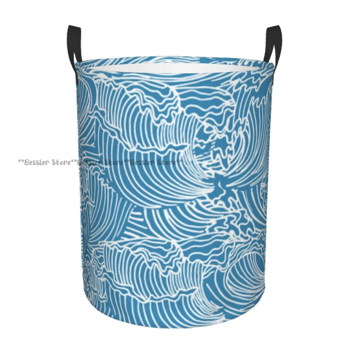 

Водонепроницаемая сумка для хранения с абстрактными волнами, бытовая корзина для грязного белья, складной органайзер для одежды