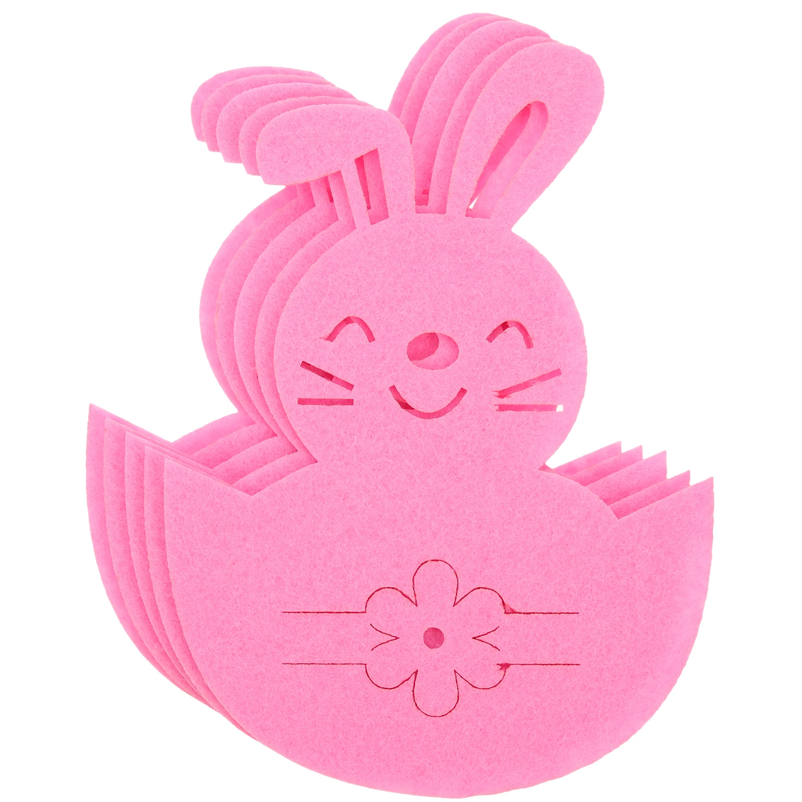 

8 Pcs Rabbit Cutlery Bags Easter Shape Fork Holders Non Woven Fabric Table Decorations Party Supplies Silverware Holder