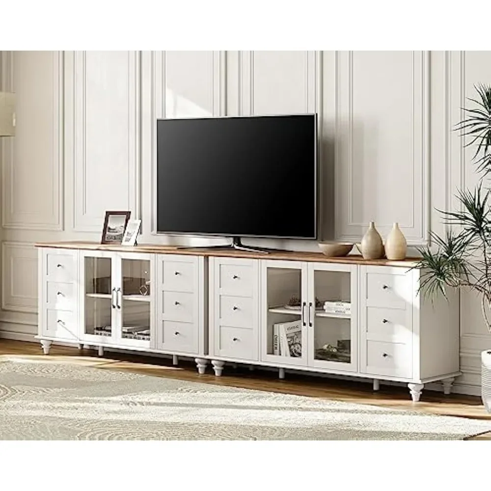 2 in 1 TV Stand with Glass Door for up to 110