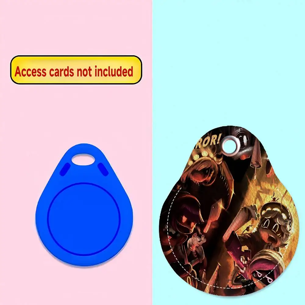 M-Murder D-Drones PU Leather Card Holder Keychain Key Ring Door Access Tags Case Keychain Access Card Bag Key Tag Ring