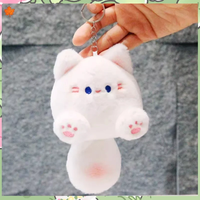 

Плюшевая кукла-брелок серии Squeak Cat, милый кулон на рюкзак, сжимаемый хвост для звука, кавайный сюрприз, коллекционные предметы для девочек, подарок