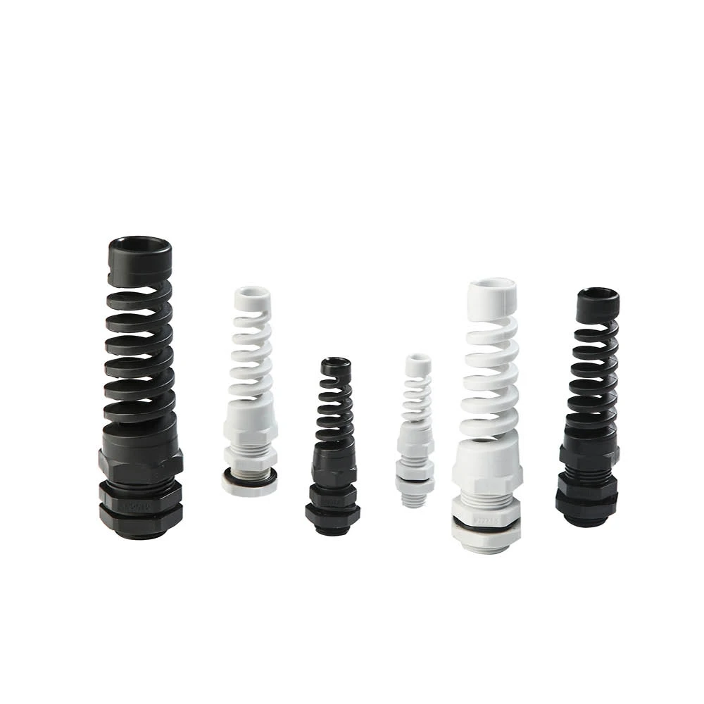 IP68 waterproof M12 PG7 / PG9 / PG11 cable seal sleeve connector plastic screw stress protector 3-6mm anti-bending