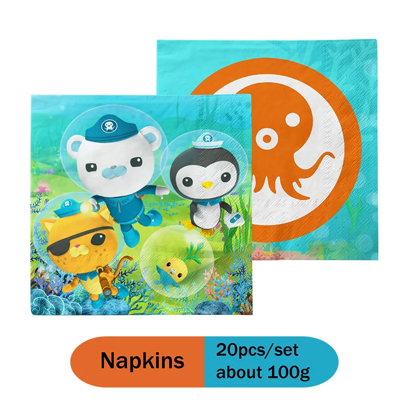 The Octonauts Theme Birthday Party Supplies Decoration Underwater Disposable Tableware Napkin Tablecloth Kids Baby Shower Gifts